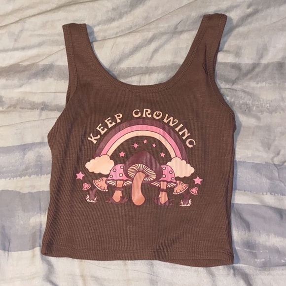 Thrifted Mocha Keep Growing Tank Top Size XS - Picture 1 of 3